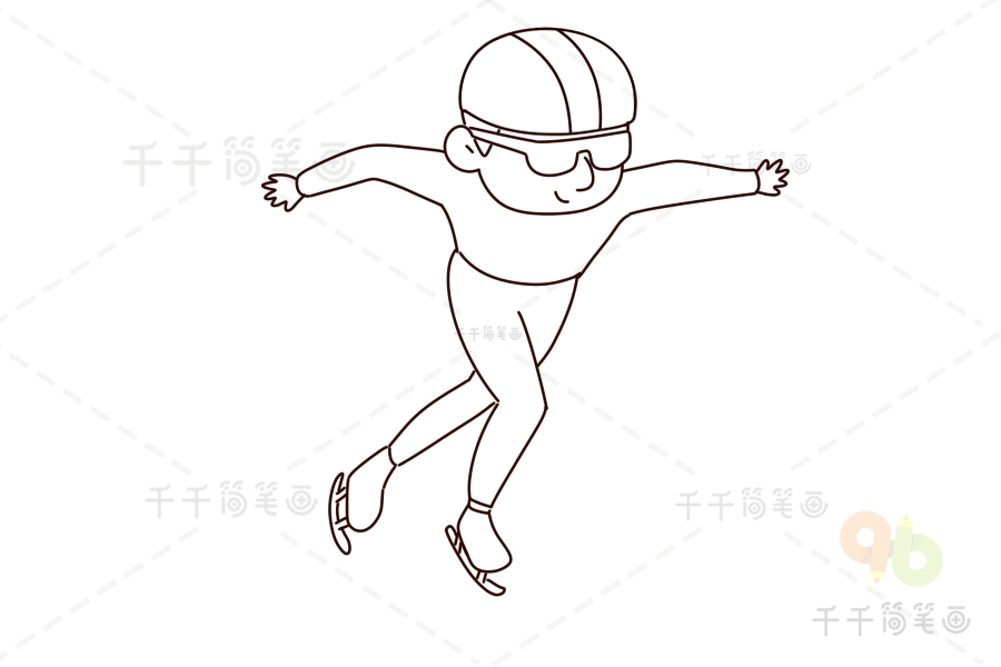 男子花样滑冰的简笔画图片