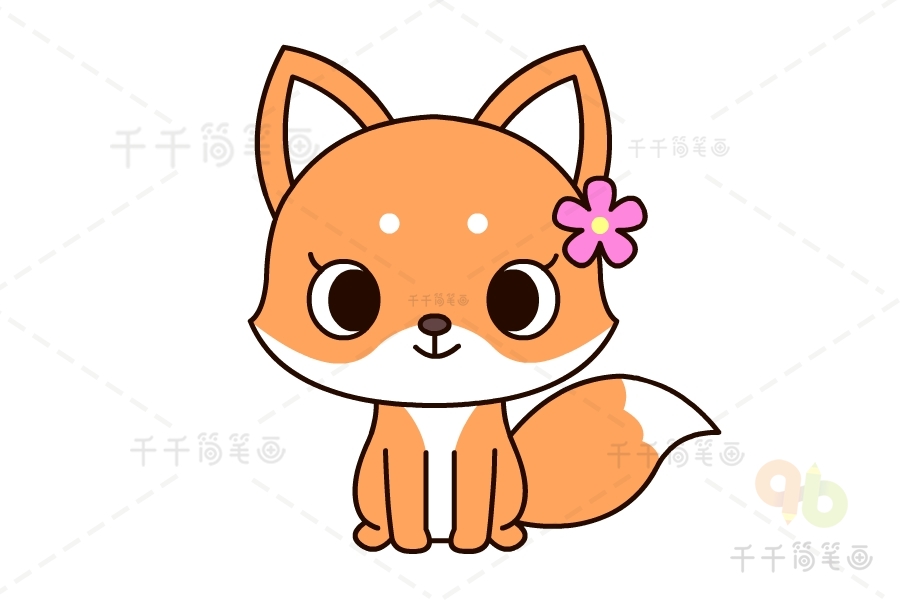 儿童学画狐狸简笔画步骤图 狐狸简笔画