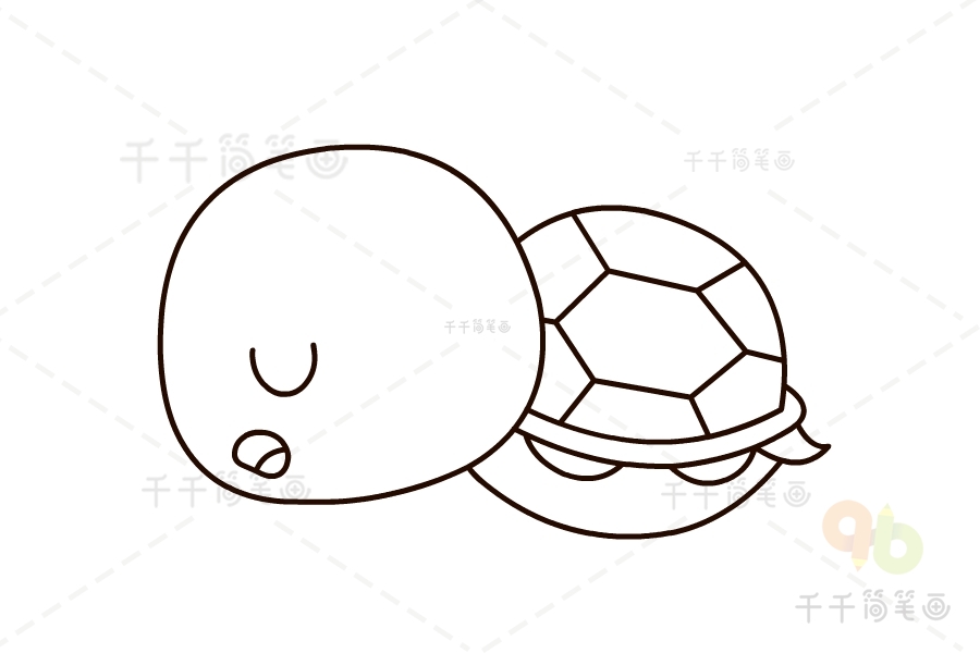 乌龟冬眠的简笔画图片