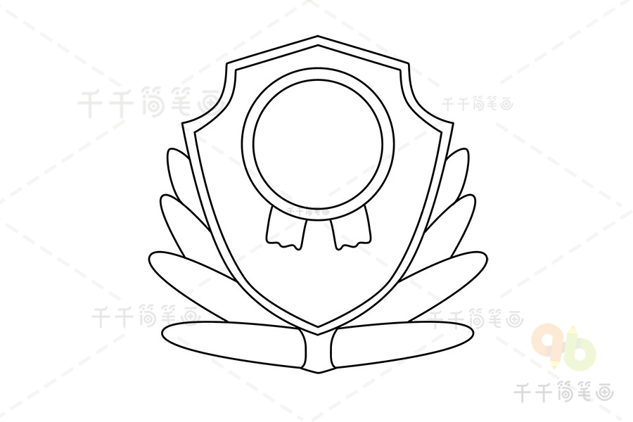 警徽中国警察简笔画图片