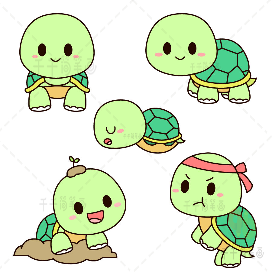 乌龟头饰简笔画图片