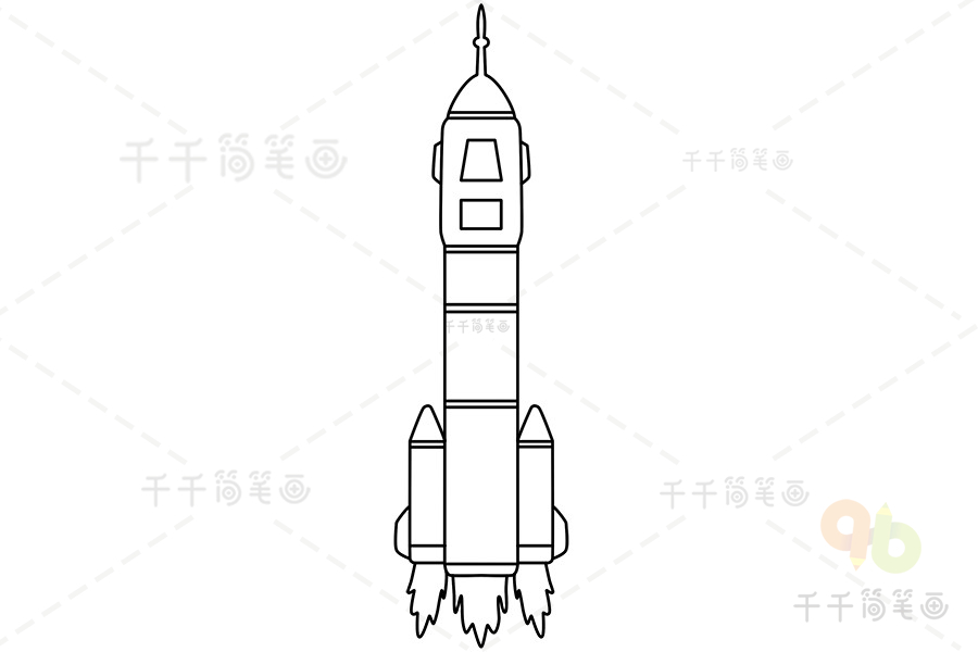 神舟五号火箭绘画图片