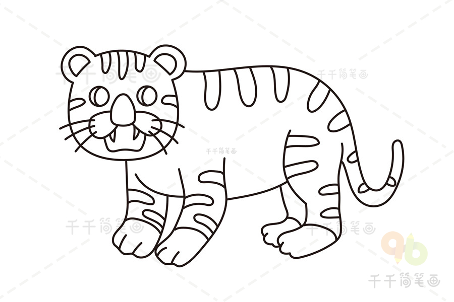 老虎的画法 简化图片