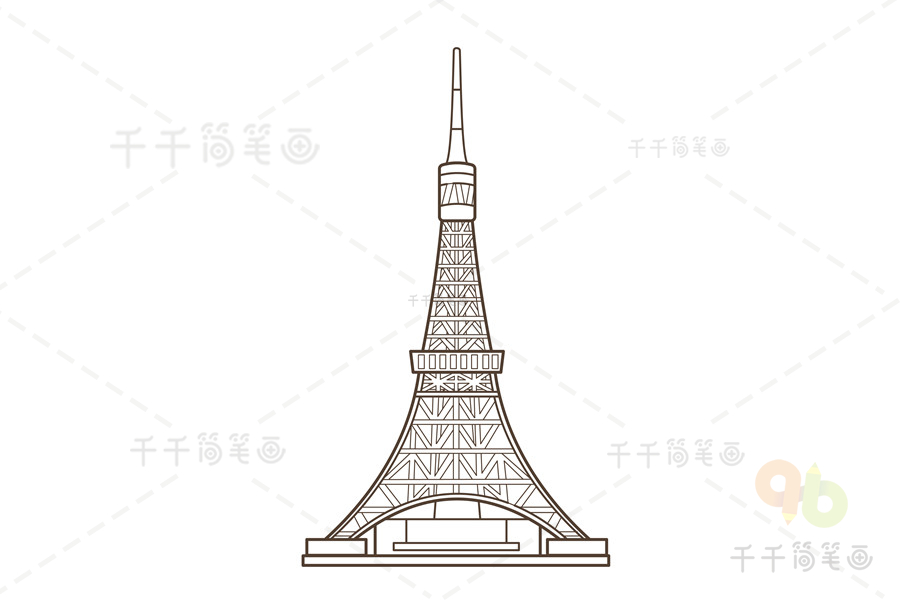 东京塔的卡通简笔画图片