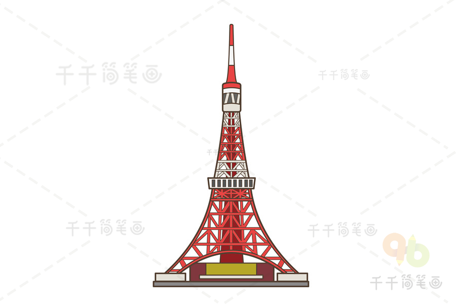 东京铁塔素描图片