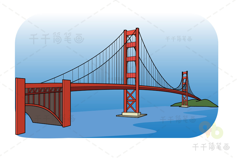 金门大桥简单简笔画图片
