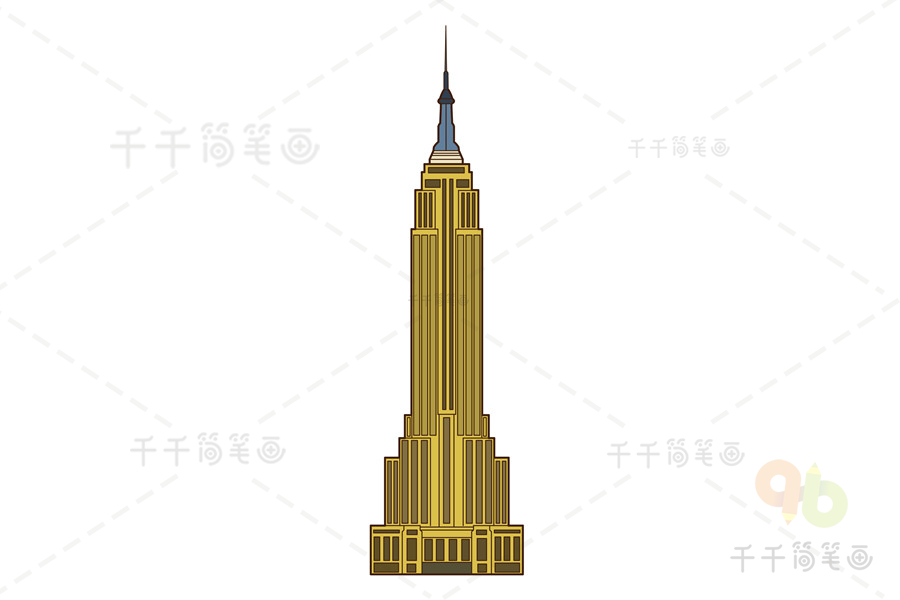 帝国大厦 手绘图图片