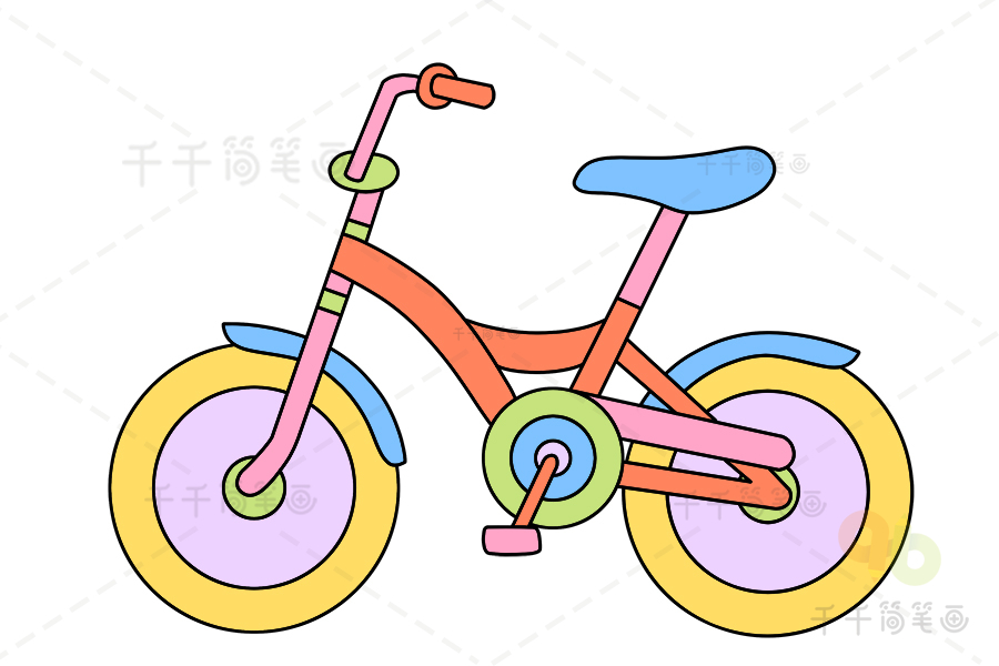 自行车漫画简笔画大全图片