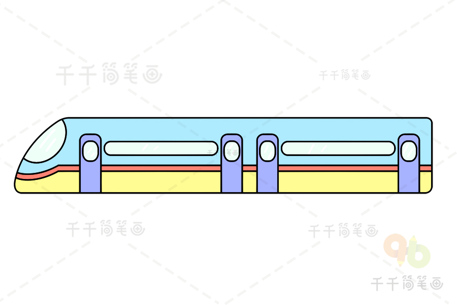 磁悬浮列车的简单画法图片