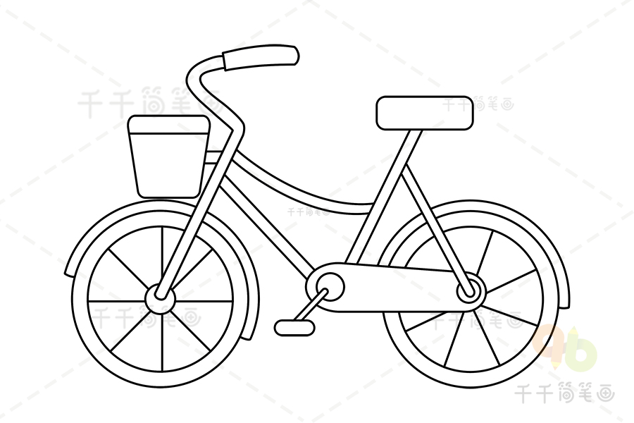 公共自行车简笔画图片