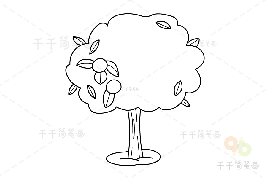 桔子树简笔画图片