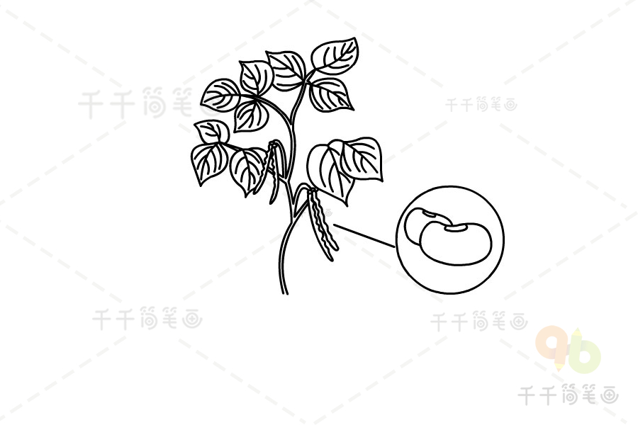 大红豆简笔画图片