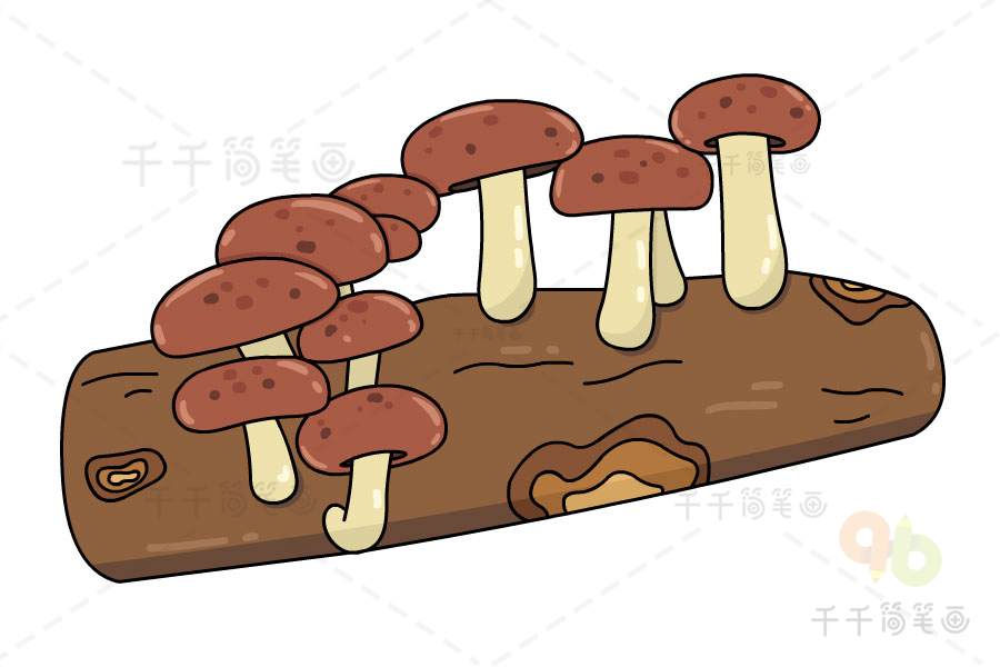 香菇菌棒简笔画图片