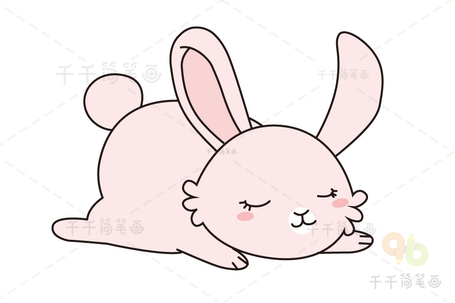 兔子在床上睡觉简笔画图片