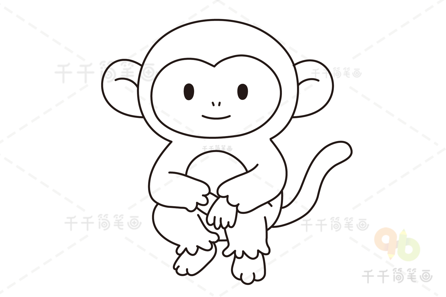 萌猴简笔画图片