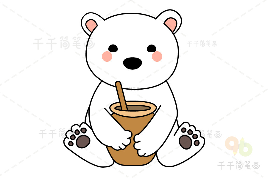 小熊吃蜂蜜简笔画图片