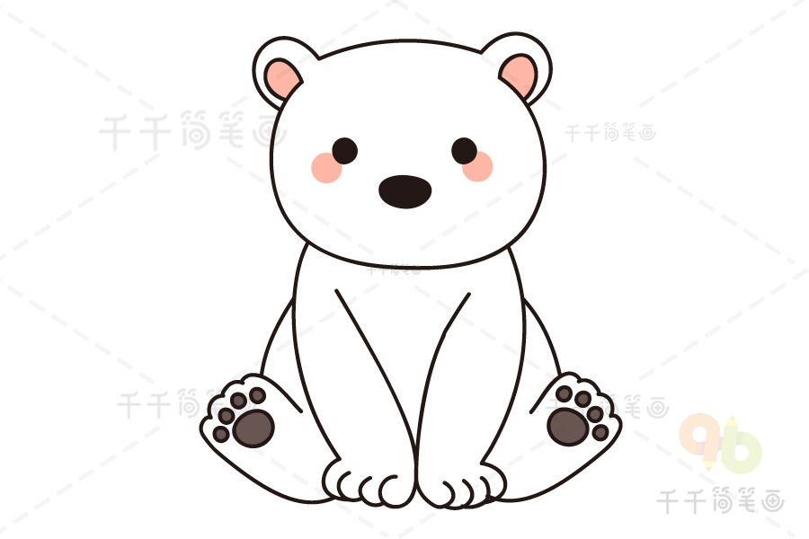 零基础动物简笔画学画北极熊