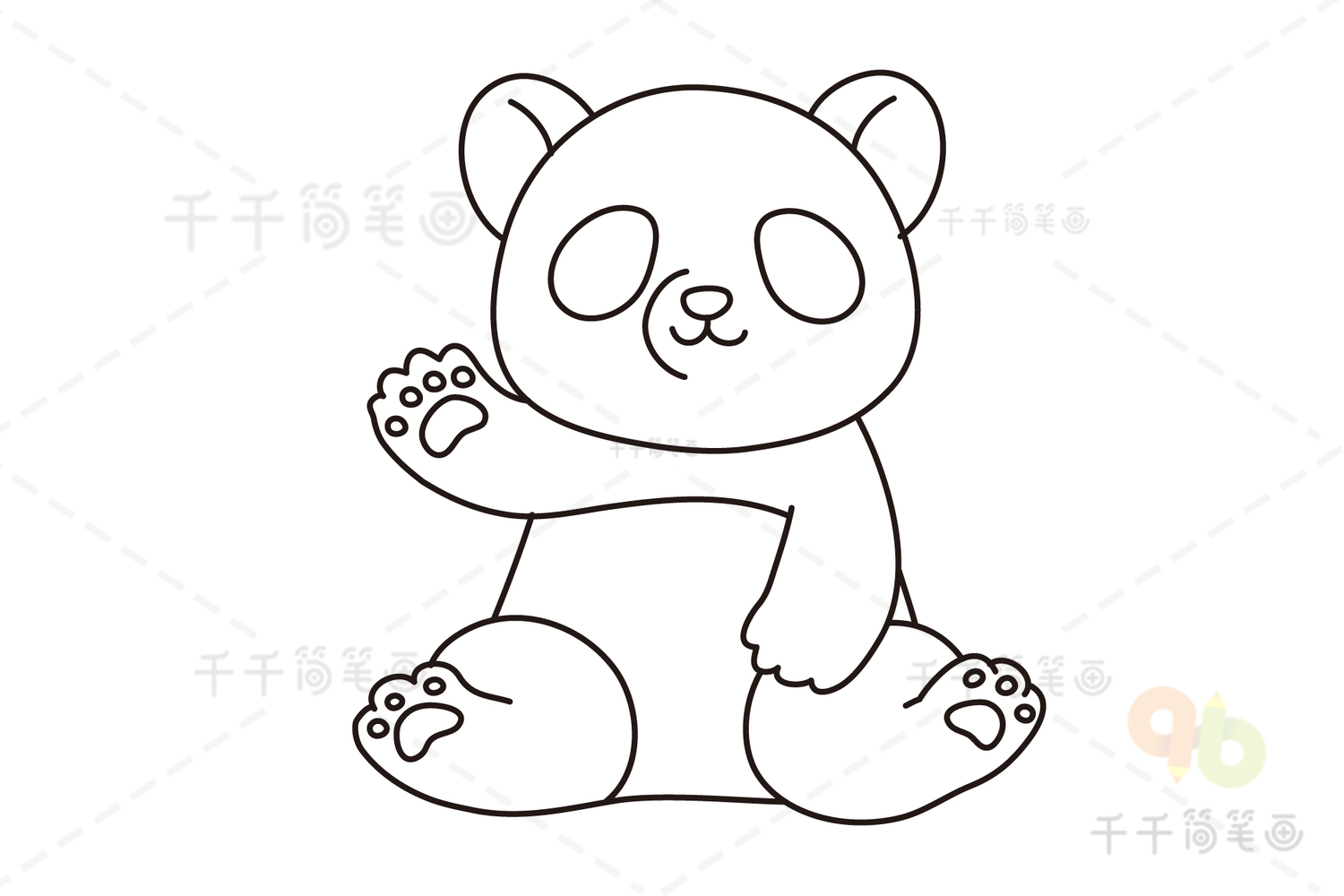 小熊猫的画法 可爱图片