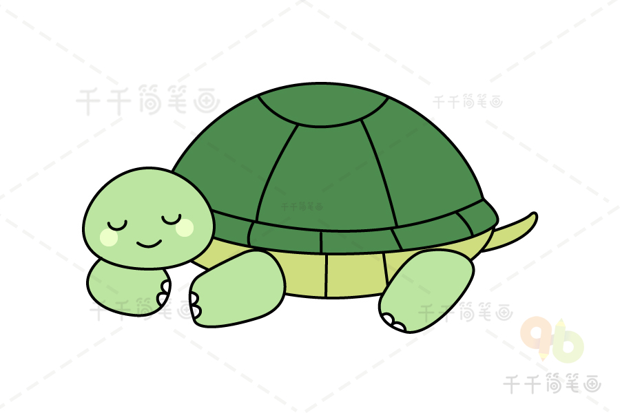乌龟冬眠的简笔画图片