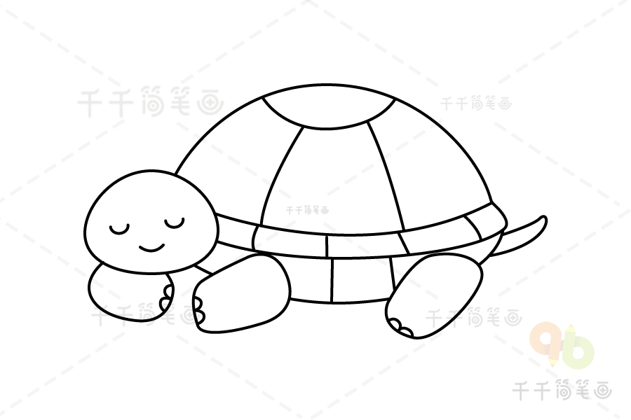 乌龟冬眠卡通画图片