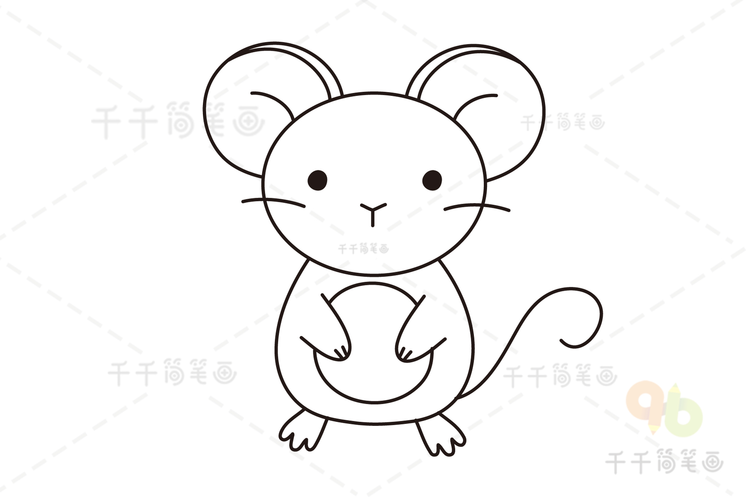 可爱的老鼠简笔画步骤图解