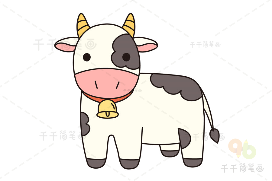 零基础动物简笔画 学画奶牛