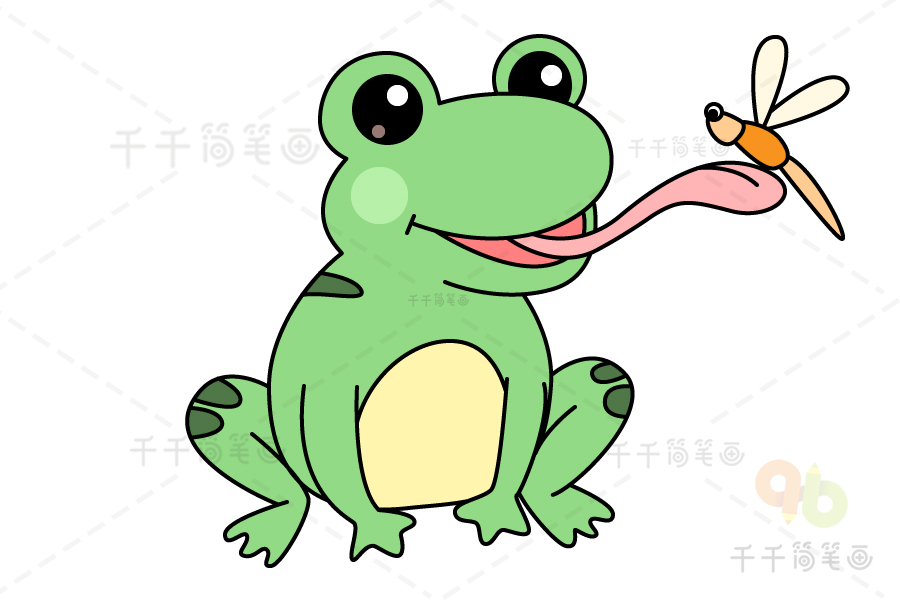 青蛙吃虫简笔画图片图片