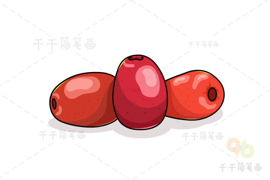 红色水果简笔画 简单图片