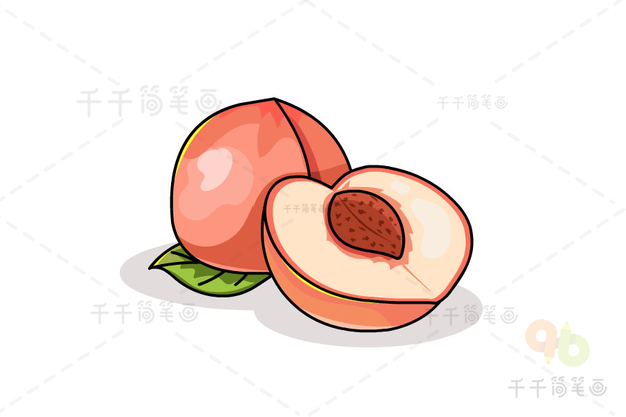 水果简笔画可爱桃子图片