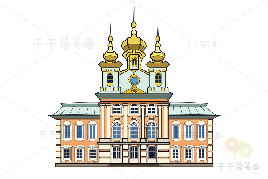 苏联标志性建筑简笔画图片