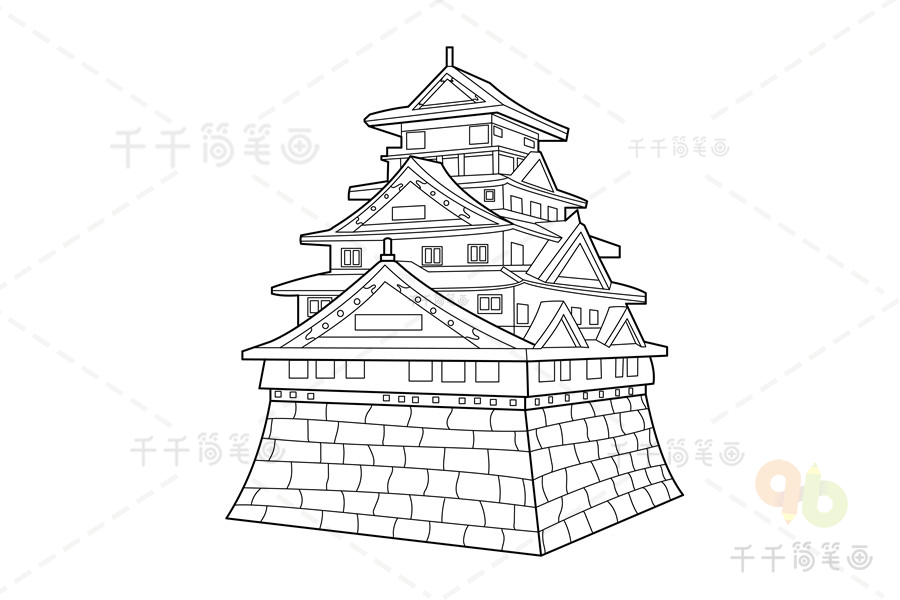 日本著名建筑的简笔画图片