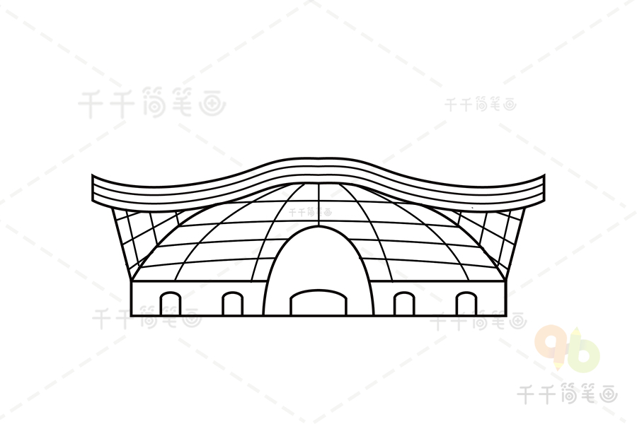 杭州环球中心简笔画图片