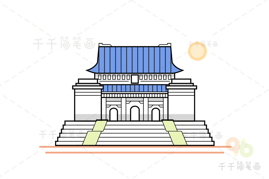 建筑南京中山陵创意画