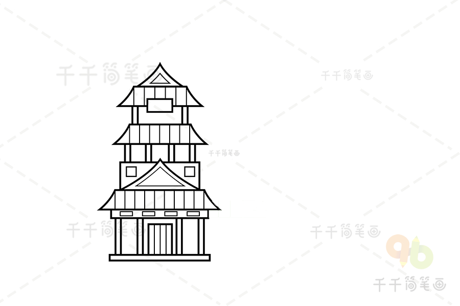 中国代表建筑物简笔画图片