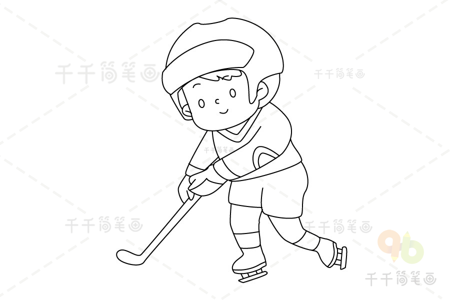 北京冬奥会冰球简笔画图片