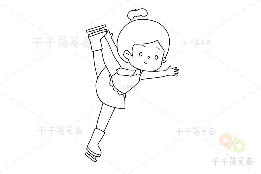 中国花滑运动员简笔画图片