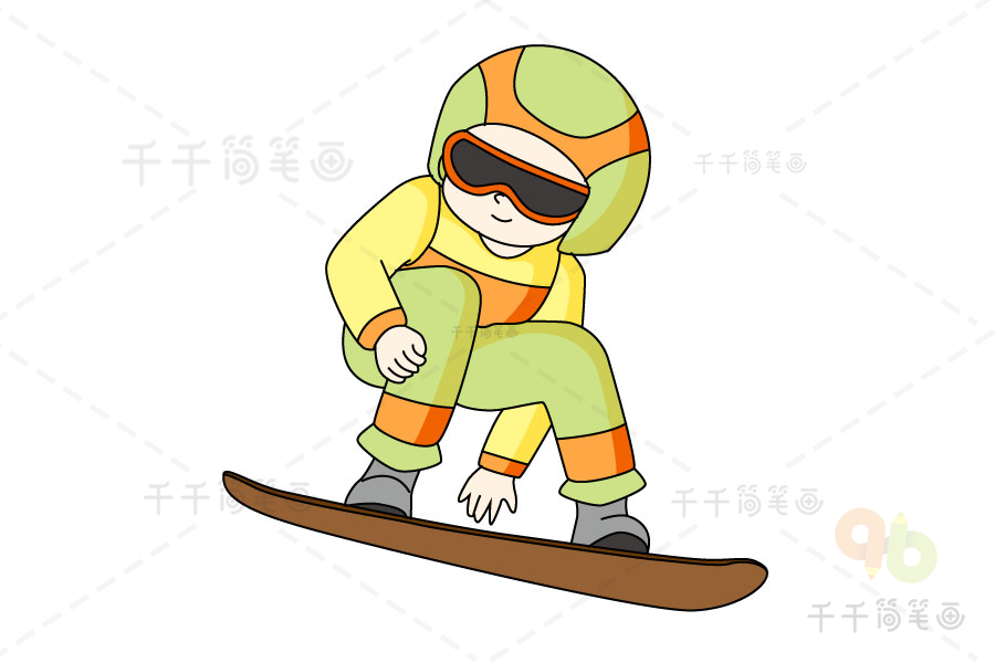 u型单板滑雪简笔画图片