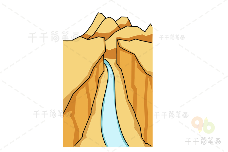 大峡谷的简笔画图片