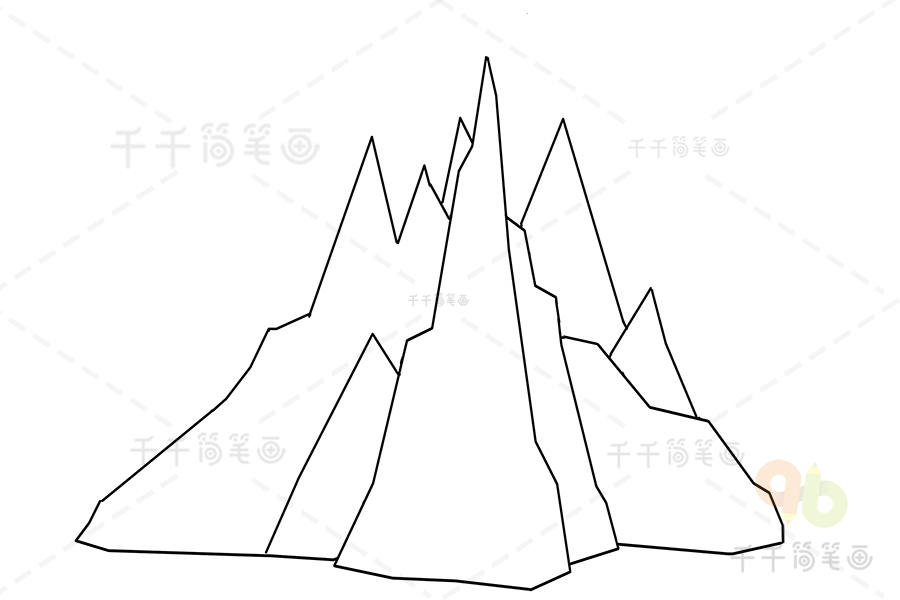 山脉的画法图片