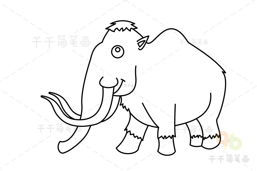 猛犸象简笔画可爱图片