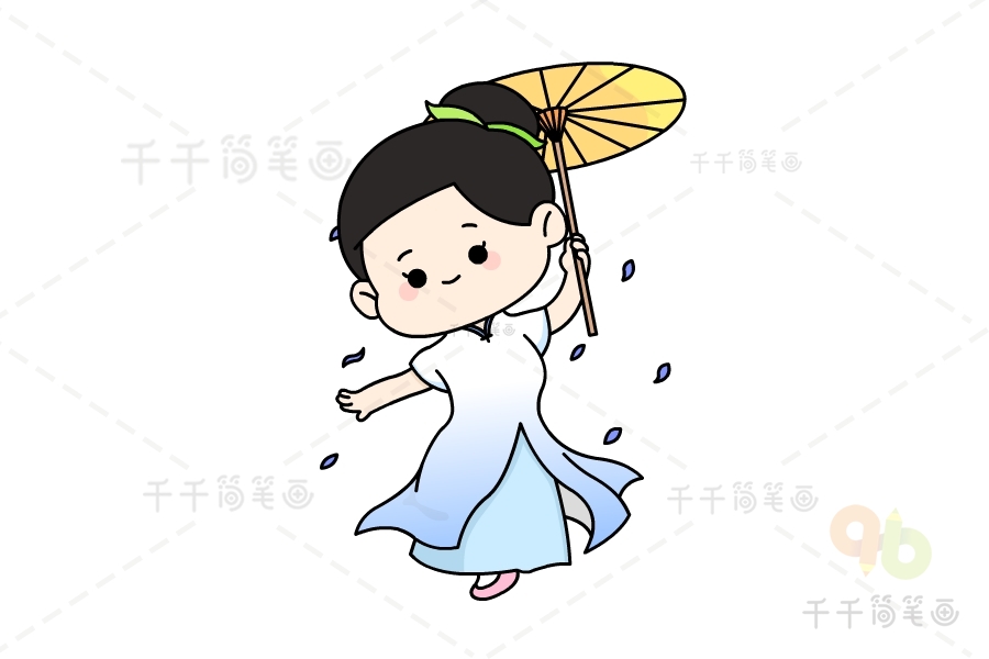 儿童中国舞简笔画图片