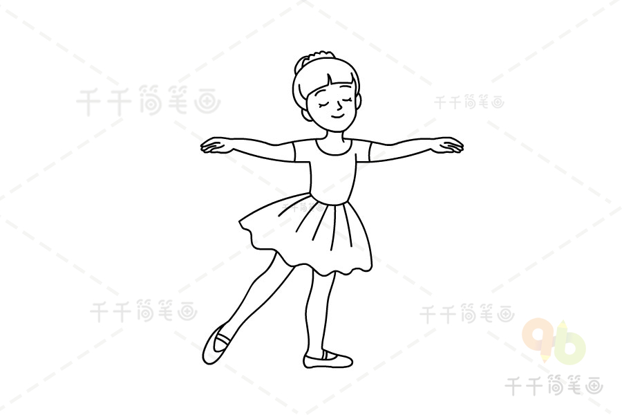 儿童舞蹈简笔画女孩图片
