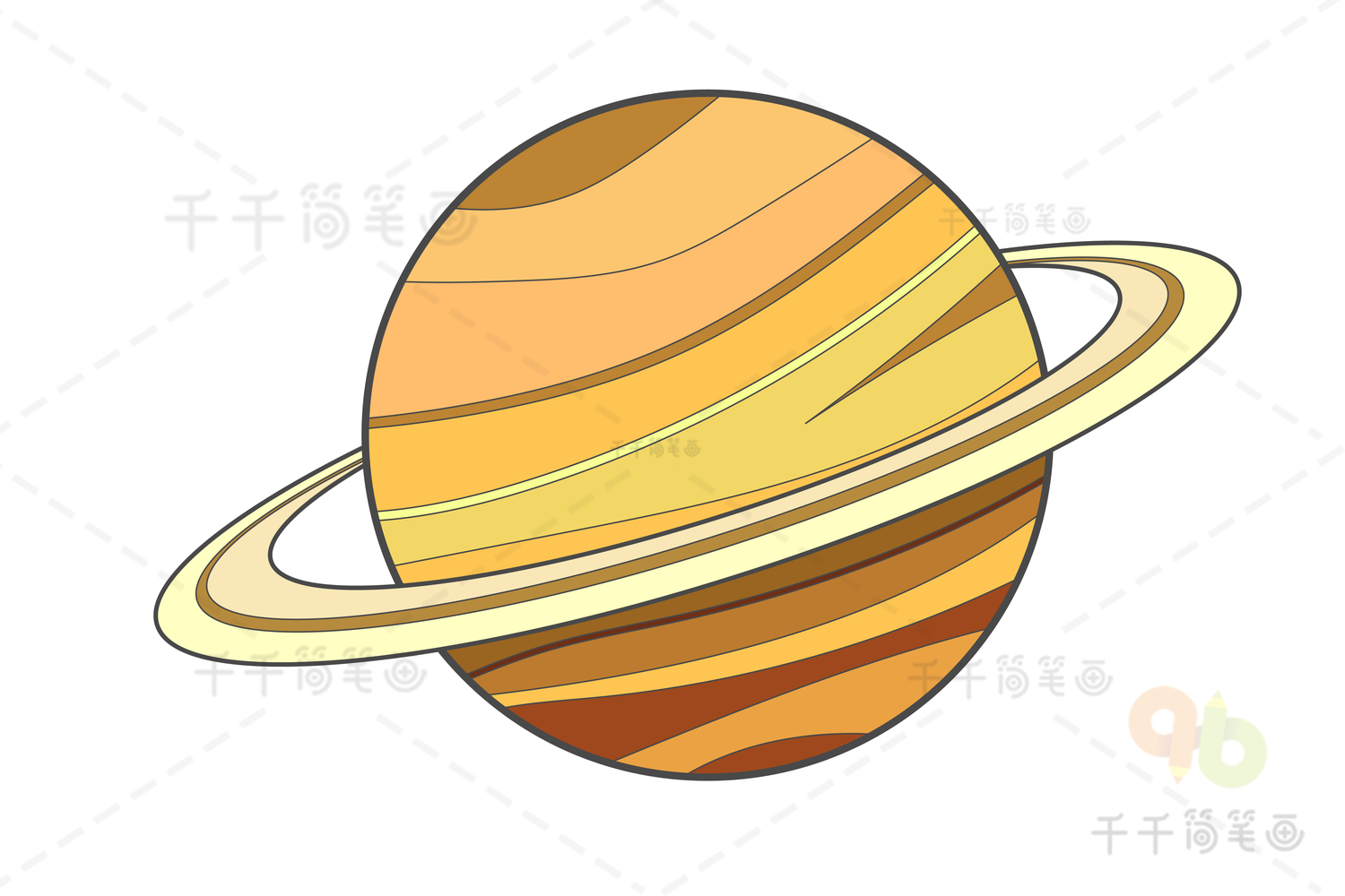 土星简笔画怎么画