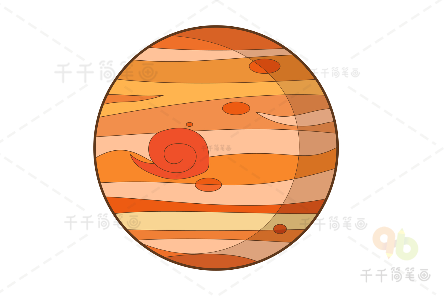 木星简笔画彩色图片