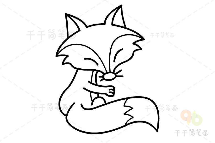 卡通小狐狸简笔画画法步骤 狐狸简笔画