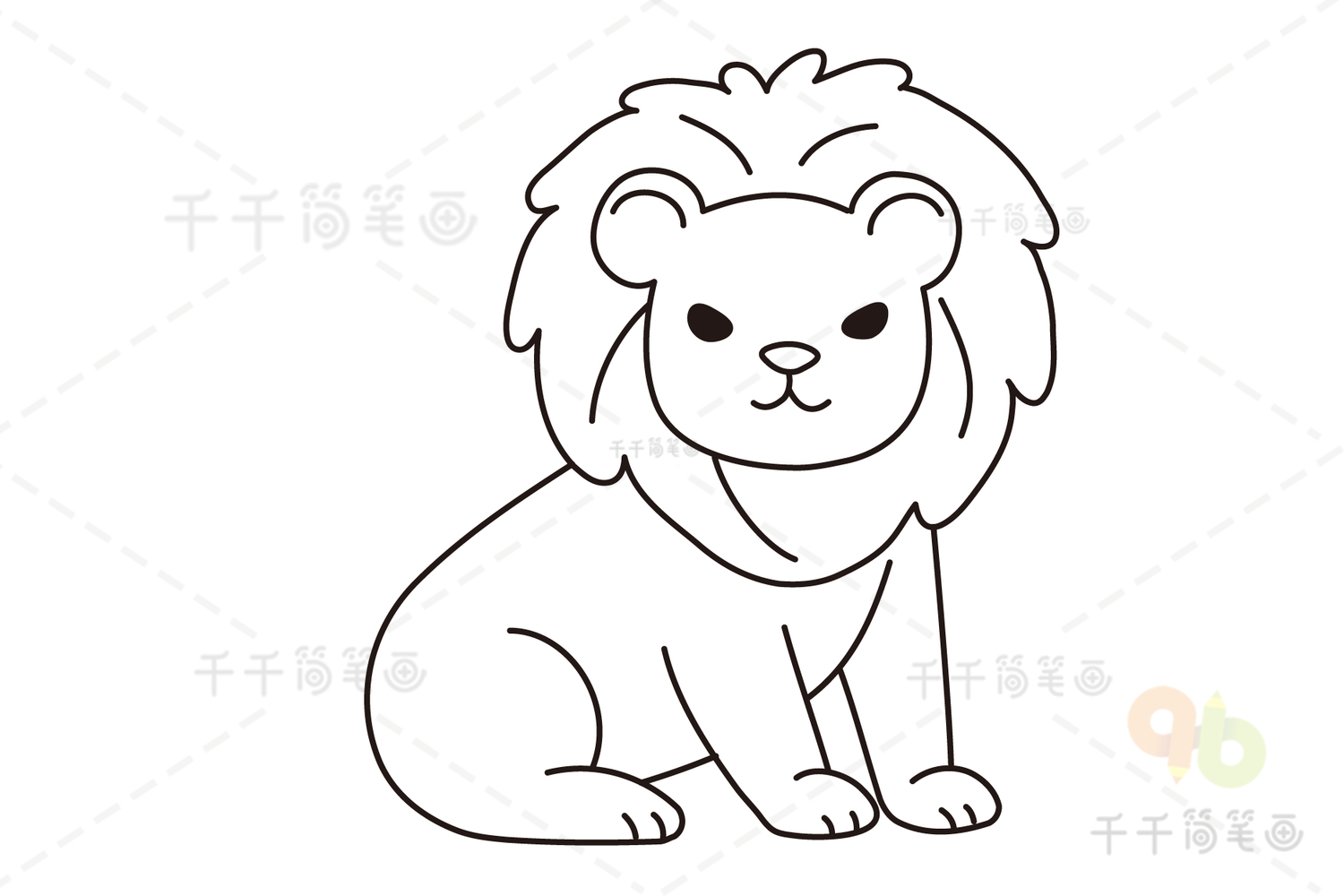 画一只可爱的狮子图片