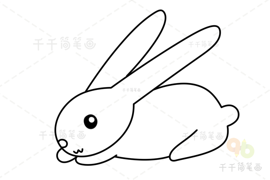 小兔子爬山坡的简笔画图片
