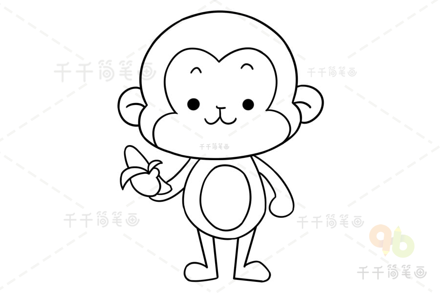 可爱的小猴子简笔画图片