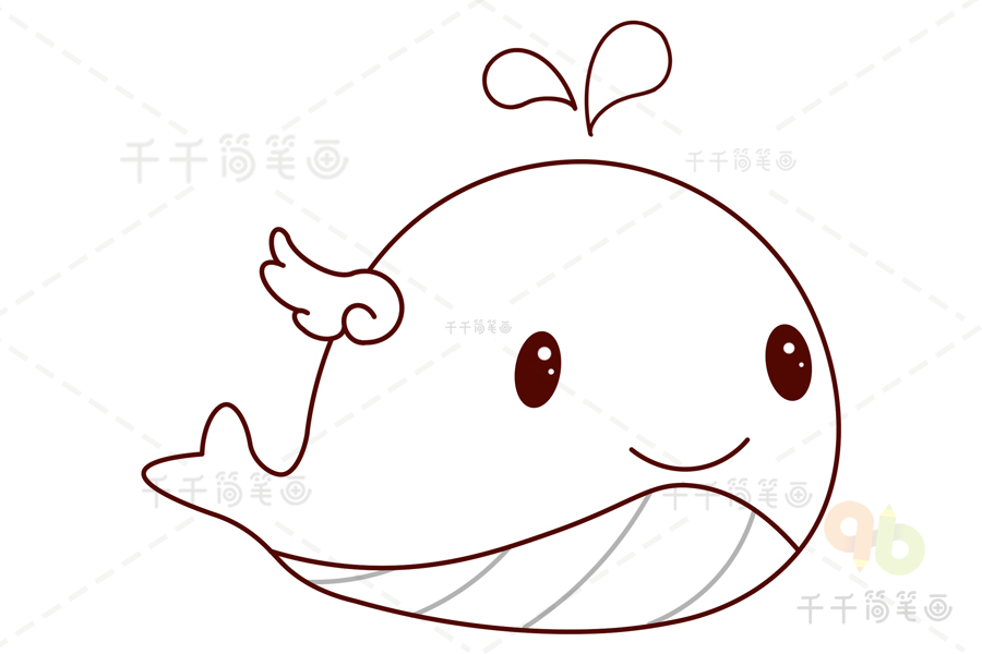 鲸鱼卡通简笔画