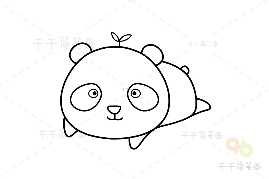 幼年大熊猫简笔画画法